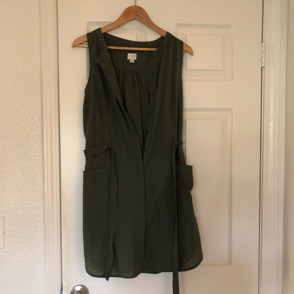 Army green tunic / sleeveless dress